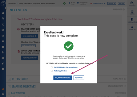 Add student-choice case, end of case - complete