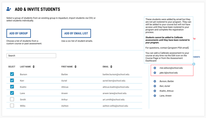 Add students who are not yet registred