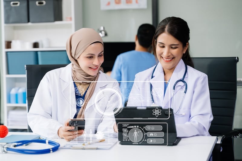 Doctors using AI for diagnosis and review