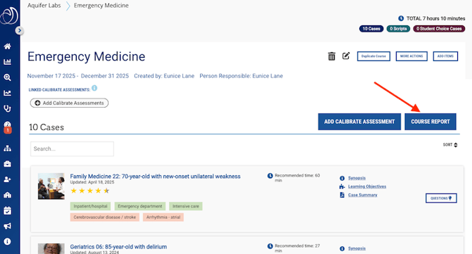 CB_ Course Page Course Report buttonKB