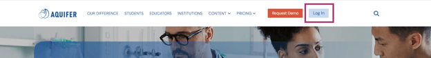 AQFR Aquifer New Website Log In Button