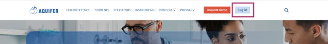 AQFR Aquifer New Website Log In Button