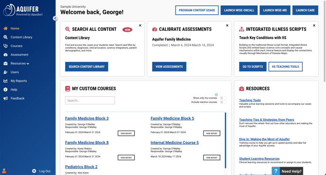 Home page on Aqueduct