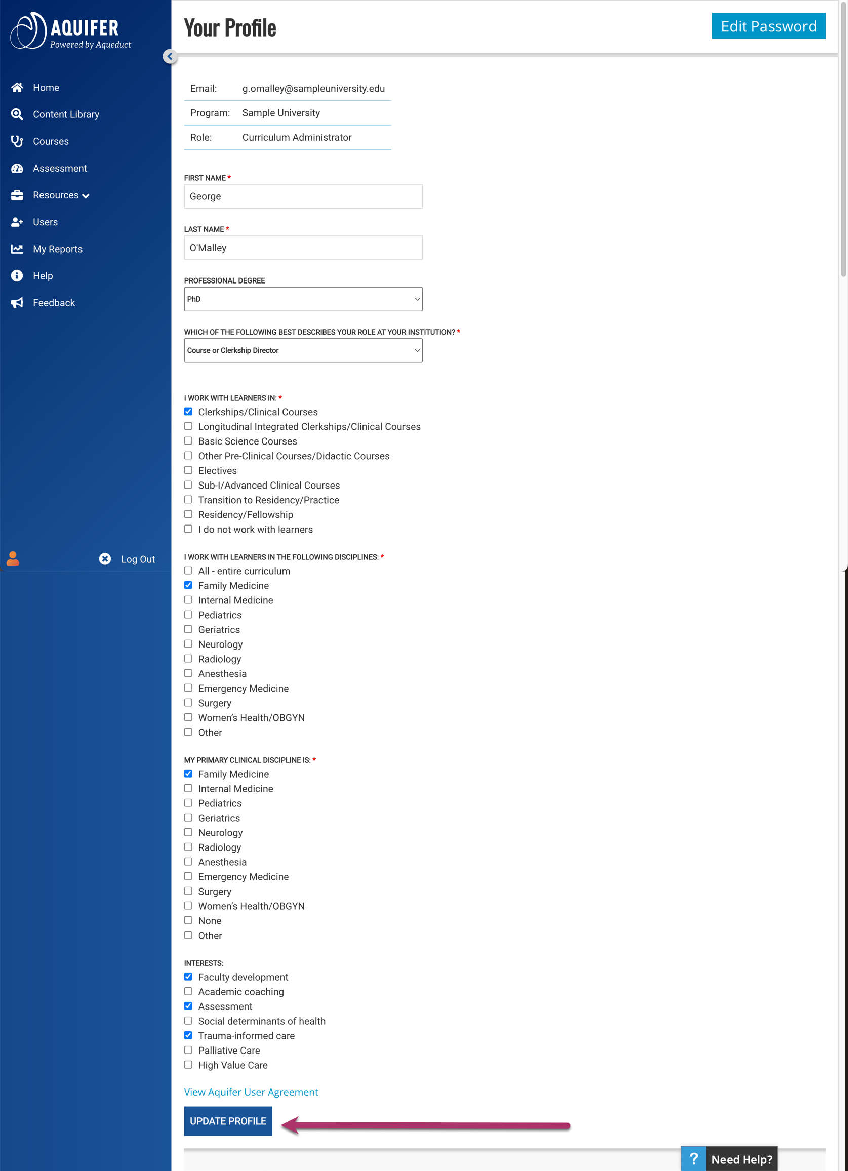How to Update Your User Profile