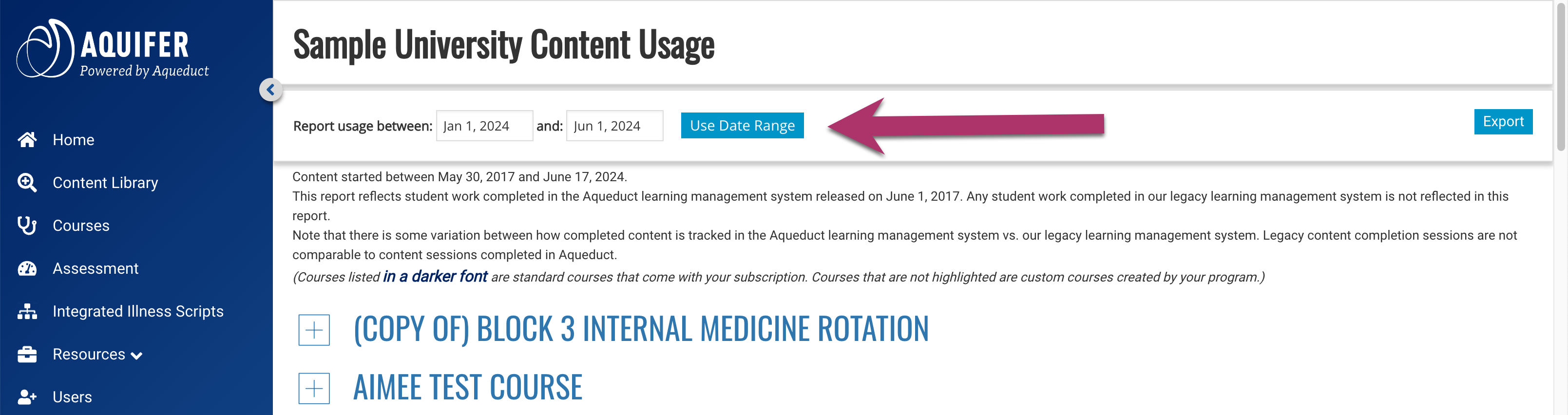 Select Date Range