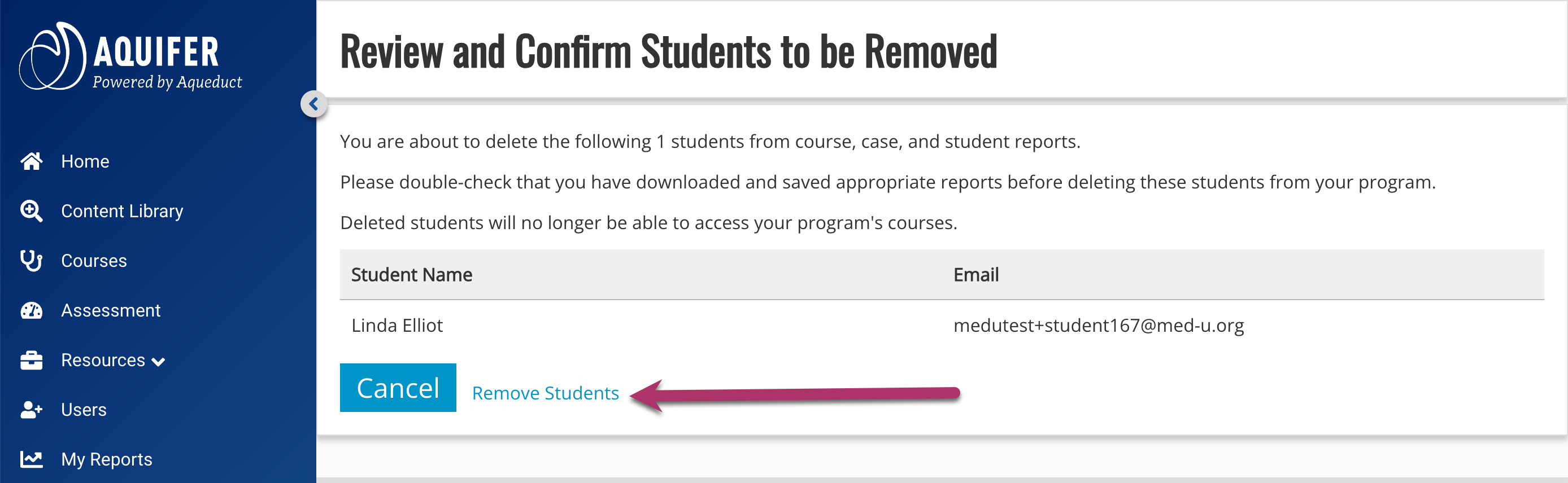 Review Removed Students
