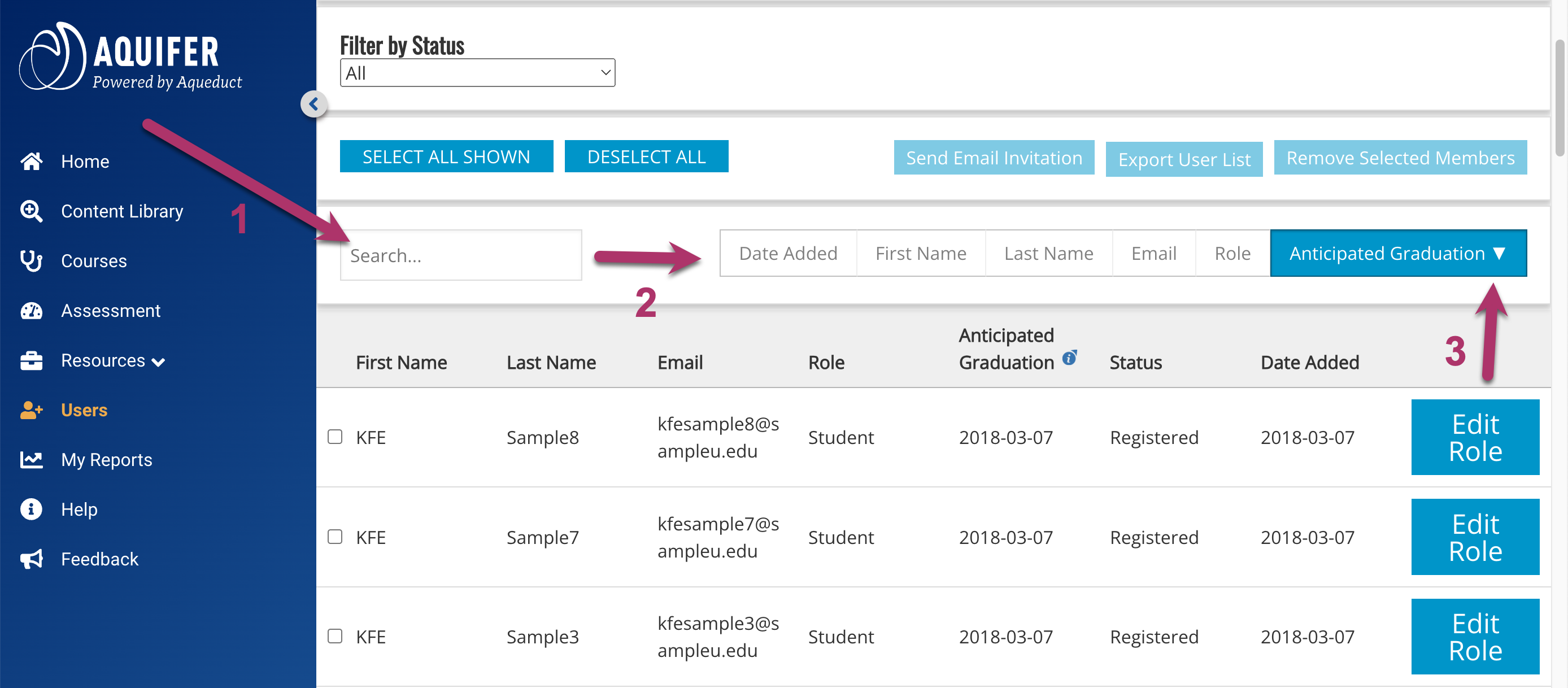 Filter and Sort Options