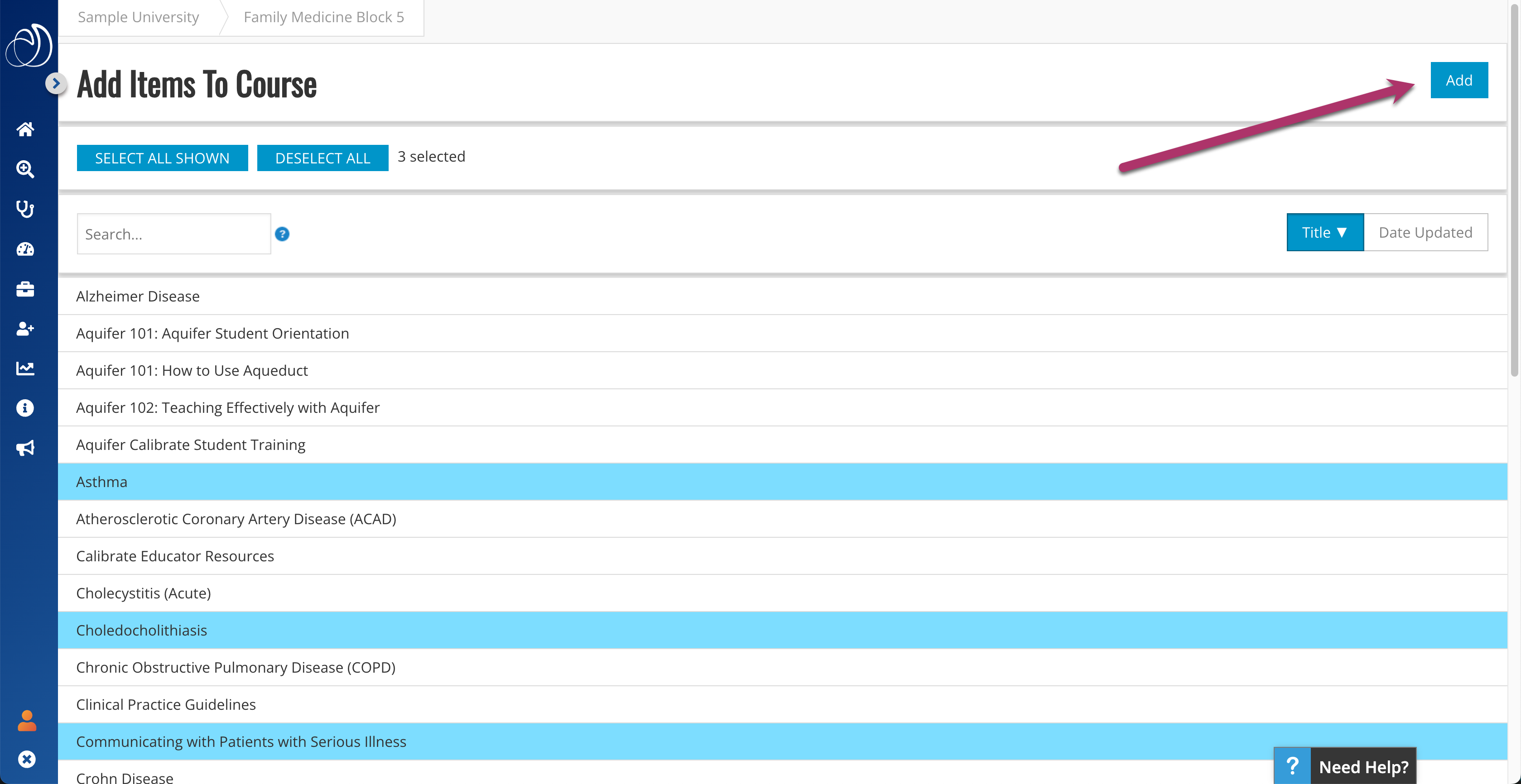 Select and Add Courses