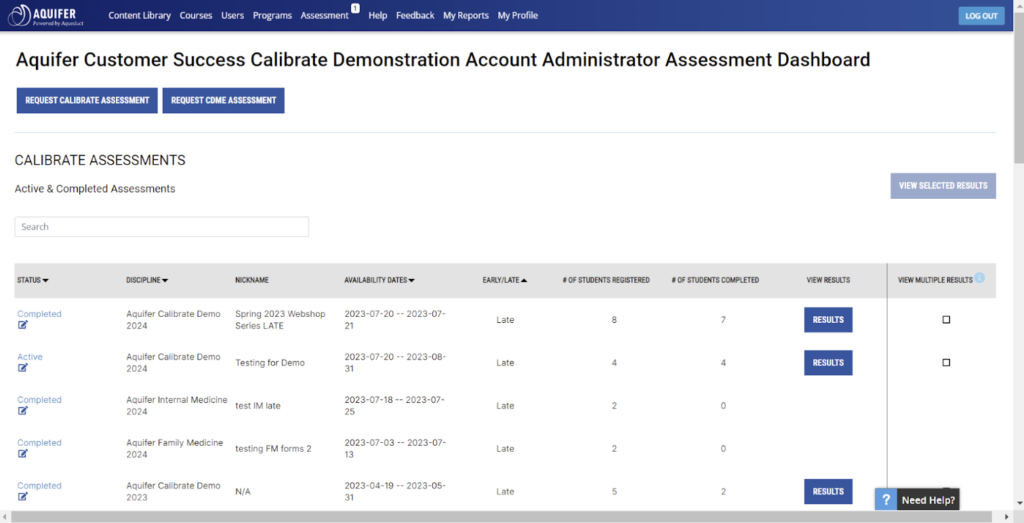 Assessment Dashboard