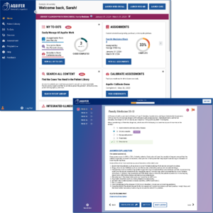 Aquifer Dashboard and PracticeSmart Question